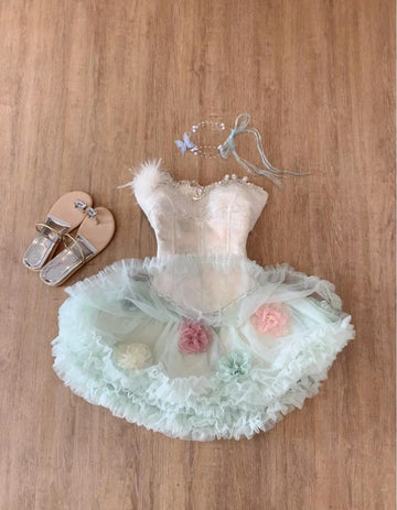 Niulatu Tulle Strapless A-Line Short Party Dresses Lace Homecoming Dress HZ1026